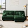Cloud Couch Sectional Sofa for Living Room, Chenille 2 Seater Sofa with 2 Lumbar pillows and 2 throw pillows