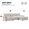 [VIDEO]104*60" Sectional Sofa, L-Shape with Multifunctional Armrest, Dual-Port Charging, Cup Holder, Side Storage Pockets, Movable Storage Ottoman