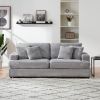 88.58" corduroy 3-seater sofa, spacious and comfortable. Paired with 4 throw pillows in the same color