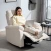 Recliner Chair, Wide Swivel Rocker Chair, Overstuffed Single Sofa with Pocket Spring, Footrest, Quick Assembly, Cream
