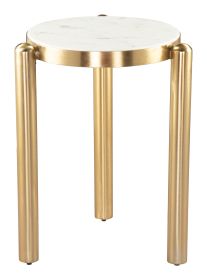 Noan Side Table White & Gold