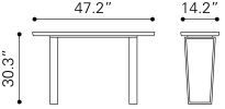 Atlas Console Table White & Silver
