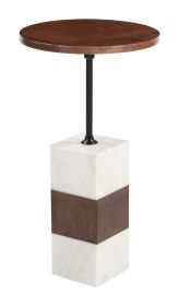 Stuk Side Table Brown & White