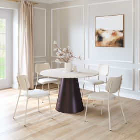 Zeal Dining Chair Light Gray & Beige