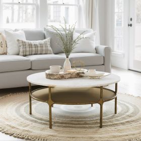 Bild Coffee Table White & Brass