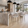 Limay Counter Stool Beige & Walnut