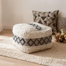 Pisco Ottoman Beige & Black