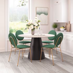 Odessa Dining Chair Green & Gold