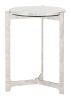 Barmas Side Table White & Silver