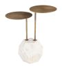 Anten Side Table Brass & White