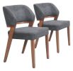 Sunobu Dining Chair Azure Gray & Walnut