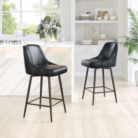 Keppel Swivel Counter Stool (Color: Black & Bronze)