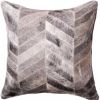 18" Chevron Cowhide Throw Pillow