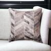 18" Chevron Cowhide Throw Pillow