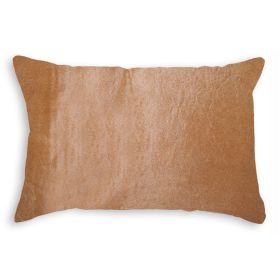 12" X 20" Cowhide Throw Pillow (Color: Tan)