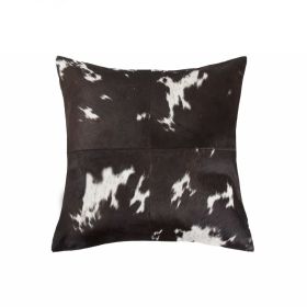 18" Cowhide Throw Pillow (Color: Brown/White)