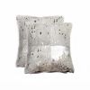 Set of Two Cowhide Throw Pillow