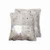Set of Two Cowhide Throw Pillow