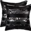 Set of Two 18" Cowhide Throw Pillow