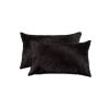 Set of Two 12" X 20" Cowhide Throw Pillows