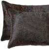 Set of Two 12" X 20" Cowhide Throw Pillow