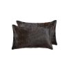 Set of Two 12" X 20" Cowhide Throw Pillow