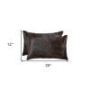 Set of Two 12" X 20" Cowhide Throw Pillow