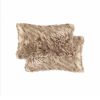Set of Two 12" X 20" Faux Fur Throw Pillows