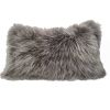 17" Genuine Tibetan Lamb Fur Pillow With Microsuede Backing