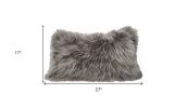 17" Genuine Tibetan Lamb Fur Pillow With Microsuede Backing