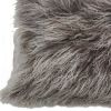 17" Genuine Tibetan Lamb Fur Pillow With Microsuede Backing