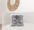 20" Genuine Tibetan Lamb Fur Pillow With Microsuede Backing