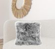 24" Genuine Tibetan Lamb Fur Pillow With Microsuede Backing