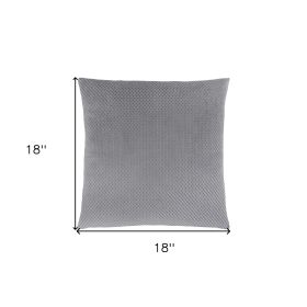18" X 18" Velvet Polyester Diamond Zippered Pillow (Color: Silver)