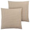 Set Of Two 18" X 18" Polyester Striped Zippered Pillow