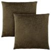 Set Of Two 18" X 18" Velvet Polyester Floral Zippered Pillow