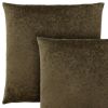 Set Of Two 18" X 18" Velvet Polyester Floral Zippered Pillow