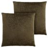Set Of Two 18" X 18" Velvet Polyester Floral Zippered Pillow