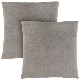 Set of Two 18" Velvet Throw Pillows (Color: Gray)