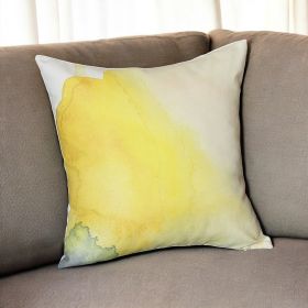 18" Fabric Throw Pillow Cover (Color: Green/Yellow)