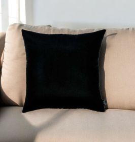 Set of Two 20" Throw Pillow Covers (Color: Black)
