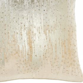 18" Velvet Throw Pillow (Color: Cream)