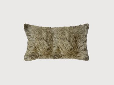 Natural Sheepskin Lumbar Pillow (Color: Taupe)