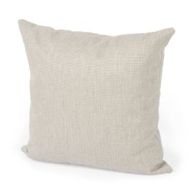 Basket Weave Accent Throw Pillow (Color: Neutral Sand)