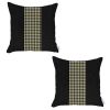 Set of Two 18" Houndstooth Fabric Throw Pillow Covers