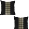 Set of Two 18" Houndstooth Fabric Throw Pillow Covers