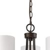 Candle Style Three Light Metal Dimmable Chandelier With White Shades