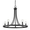 Candle Style Five Light Metal Dimmable Chandelier