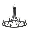 Candle Style Eight Light Metal Dimmable Chandelier