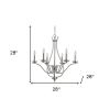 Candle Style Six Light Metal Dimmable Chandelier